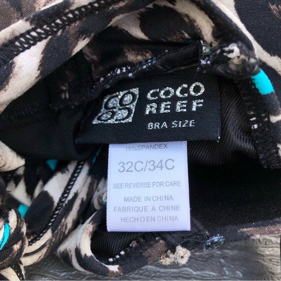 COCO REEF Women’s Swimsuit Bathing Suit Tankini Animal Print XS 32C S 34C - Picture 7 of 9